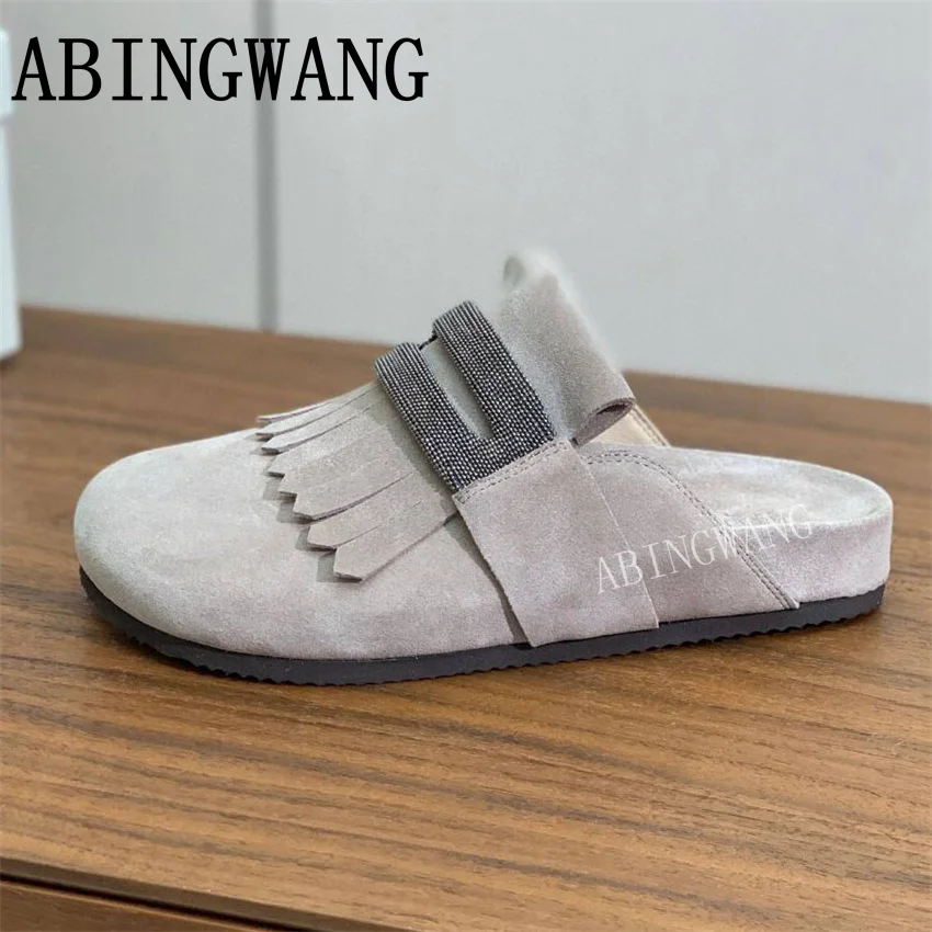 

Round Toe Women Slippers Slip On Thick Sole Female Slippers Non-Slip Outside Wear Casual Women Slipper Mujer