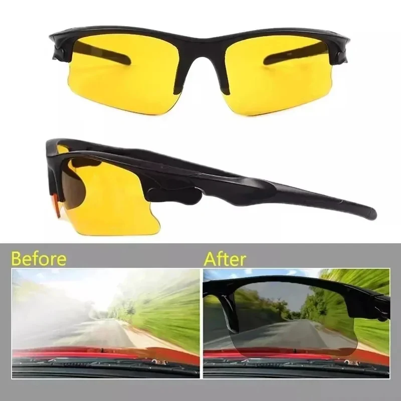 1-4pcs Day and Night Car Vision Driver Glasses Anti Glare Night Vision Driver Goggles Night Driving Enhanced Light Glasses