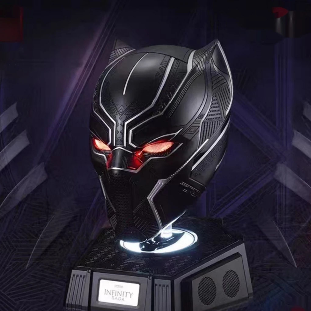 

New Product In Stock Marvel 1:1 Black Panther Helmet Wearable Avengers Cosplay Mask Desktop Ornament Birthday Gift For Fans