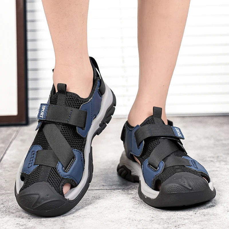 

Пляжные сандалии. Высококачественная повседневная и удобная стильная модная мужская обувь для отдыха и офисной работы. Модная уличная прогулочная обувь-48.