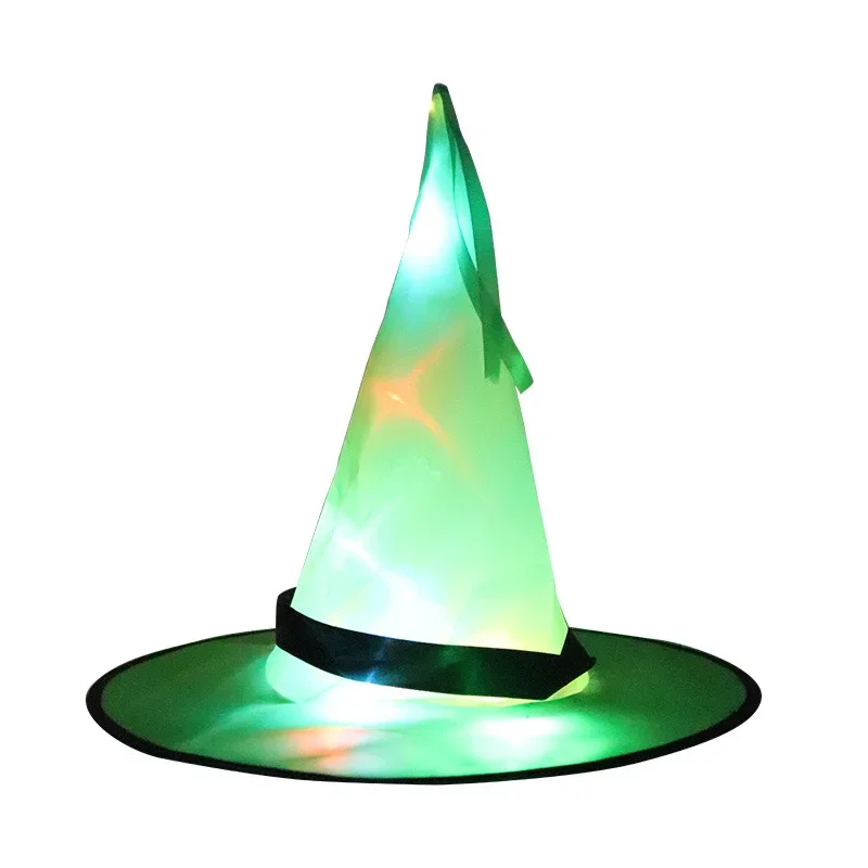 Wizard Hat Glowing Halloween Decoration Witch Hat LED Lights Halloween Kids Party ecor Supplies Outdoor Tree Hanging Ornament
