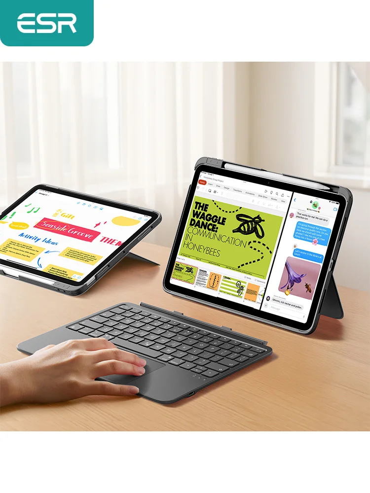 ESR iPad 12/11/10 Gen Flex Tastaturhülle Ultraleichte Magnetisch Abnehmbare Tastatur für iPad Air 5/4 & Air 11 (M2/M3/M4)