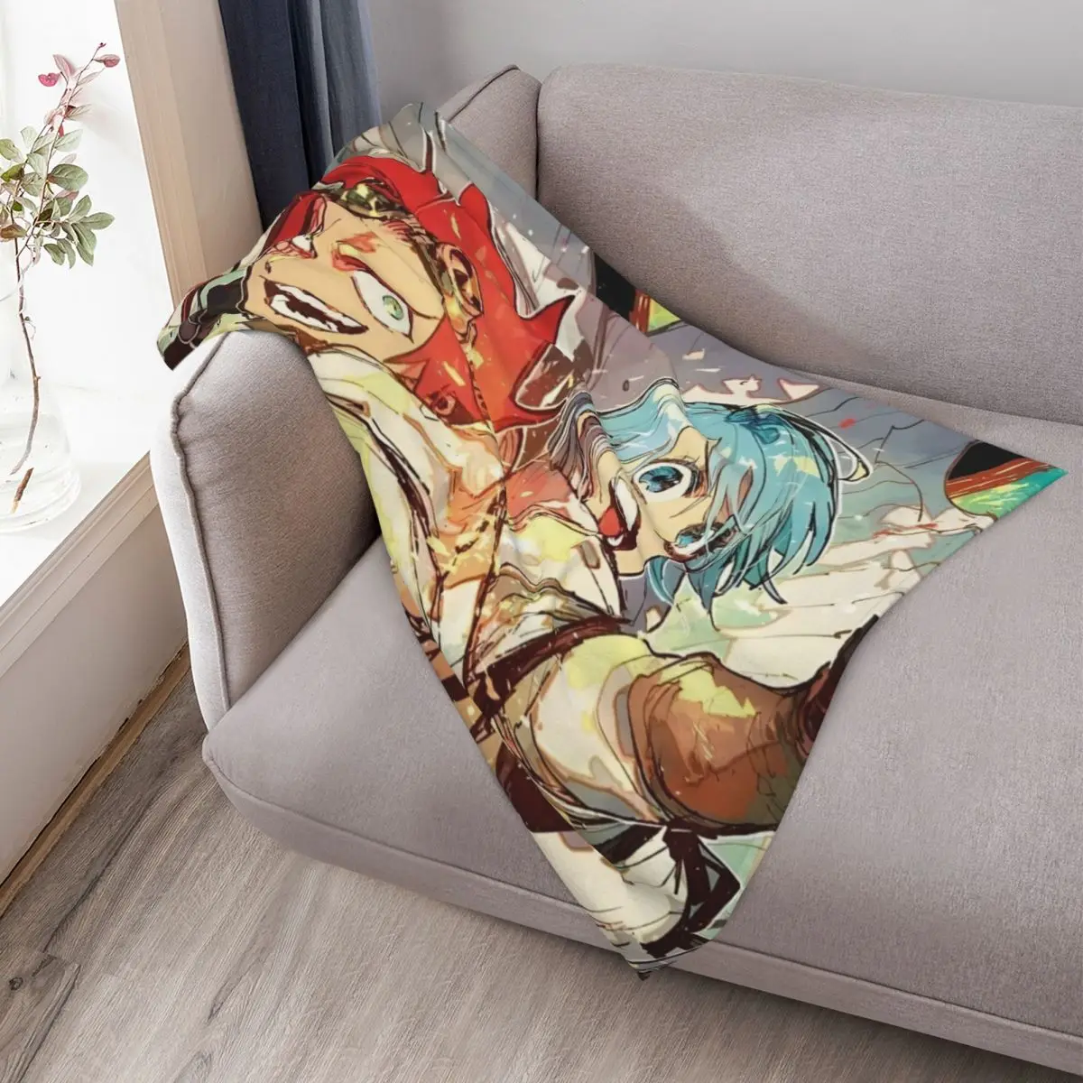 Sabikui Bisco - بطانية رمي اللوحة أريكة عملاقة مانغا الصيف للبطانيات الرقيقة للأريكة #3