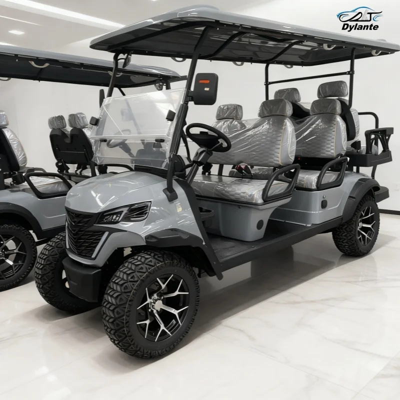 2025 الصين رائجة البيع 4000/5000/7000 واط سيارة جولف 6 مقاعد 4 عجلات عربة جولف كهربائية فاخرة 4 + 2 مقاعد للبيع التسليم السريع #5