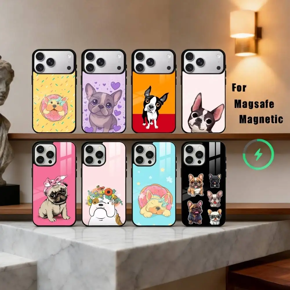

k-Kawaii b-Bulldog-g Phone Case For iPhone17,16,15,14,13,12,11 Plus,Pro Max Magnetic For Magsafe Wireless Charging