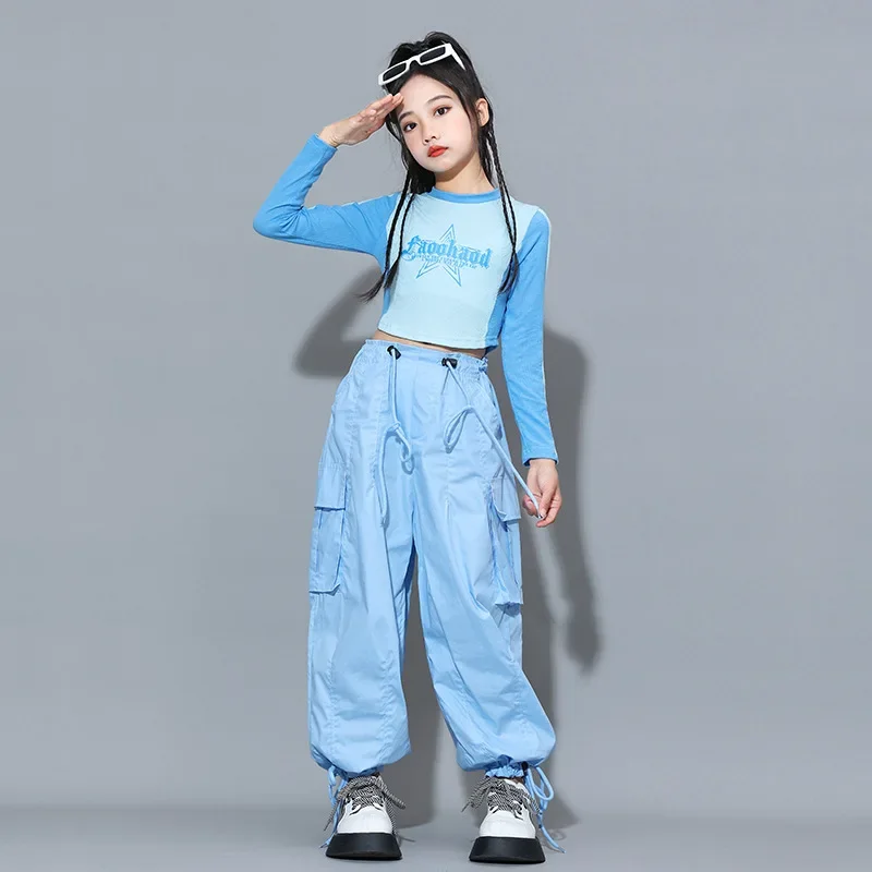 

Street dance children's trendy clothing New Year's Day dopamine hip-hop set girls jazz dance clothing winter model runway perfor