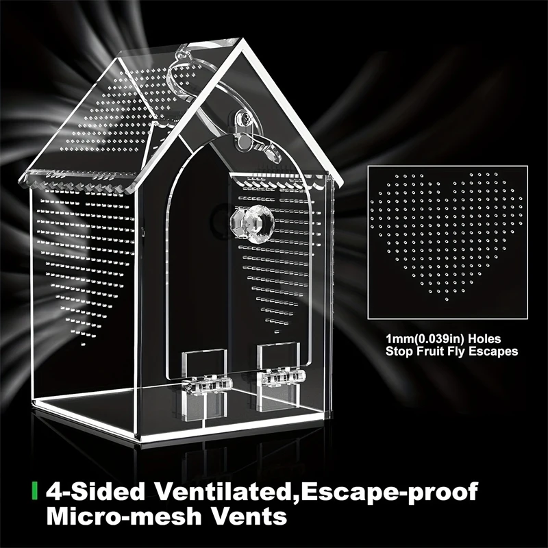 Transparent Acrylic House Insect Habitat Box Waterproof Sealed Reptile Feeding Terrarium For Kids Hobbyist Lab Science Gift