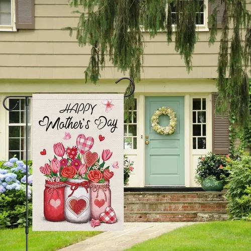 Louise Maelys Happy Mother's Day Garden Flag 12x18 Double Sided for Mom Burla... VVL YYX EEZ