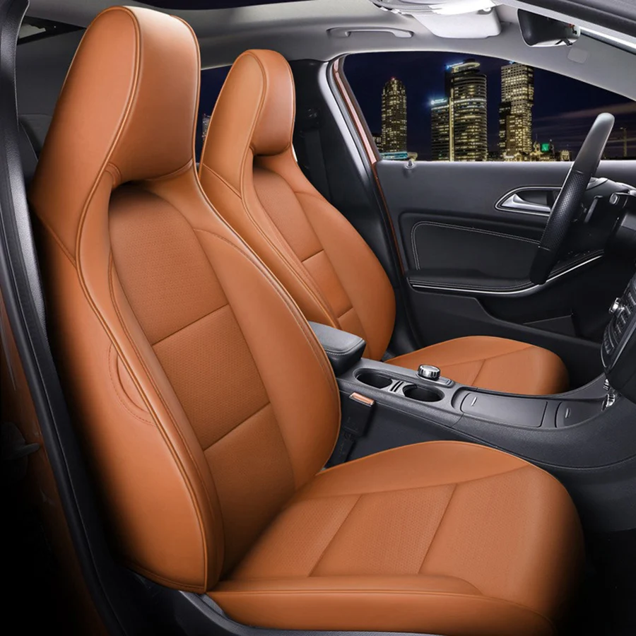 Car Special Seat Cover Front Row 2 Seats For Mercedes-Benz A-Class hatchback A200 A220 A260 4MATIC 2013 2014 2015 2016 2017 2018