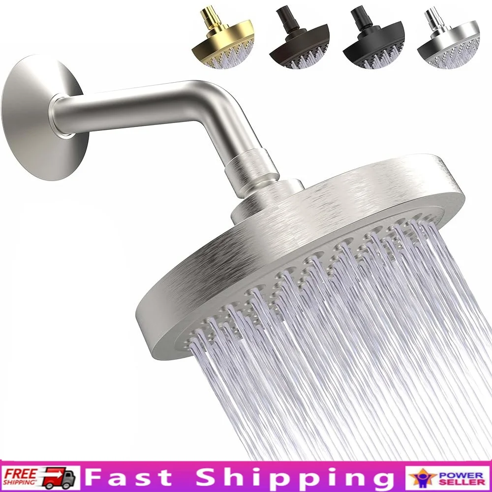 

Насадка для душа высокого давления с дождевой насадкой, предотвращающие засорение, 2,5 галлонов в минуту, самоочищающиеся форсунки, регулируемые сменные форсунки для ванной комнаты, спа