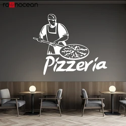Pizza Personalized Wall Decal Pizzeria Sticker Food Lover Wall Decal Vinyl Window Sticker Pizza Decal pegatinas de pared E881
