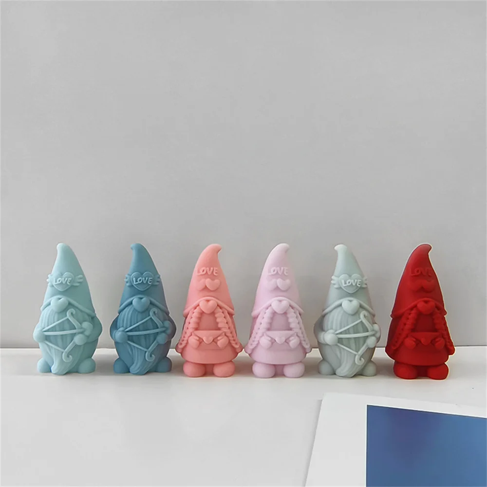 Christmas Love Heart Gnome Scented Candle Mold DIY Epoxy Resin Plaster Silicone Clay Molds Home Table Crafts Ornaments Gifts