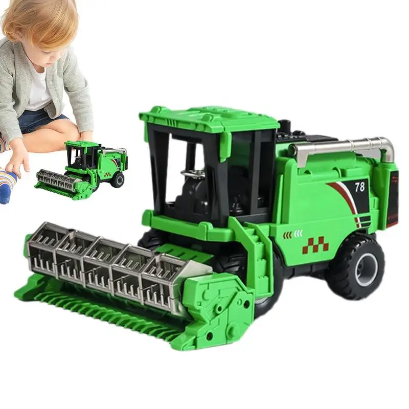 Harvester Toy Engineering Construction Truck Car Toys Simulation Harvester Model Toy Kids Play Trucks Friction Powered For