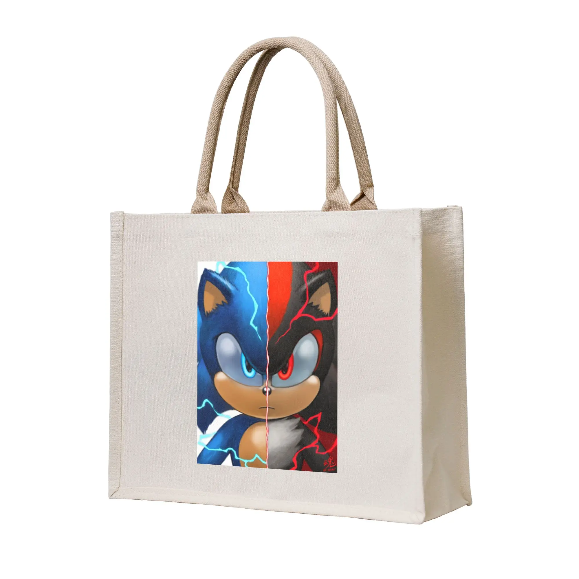 

Сумки для покупок Sonic Shadow, холщовая сумка-тоут, складная сумка-тоут для девочек, дорожная сумка через плечо