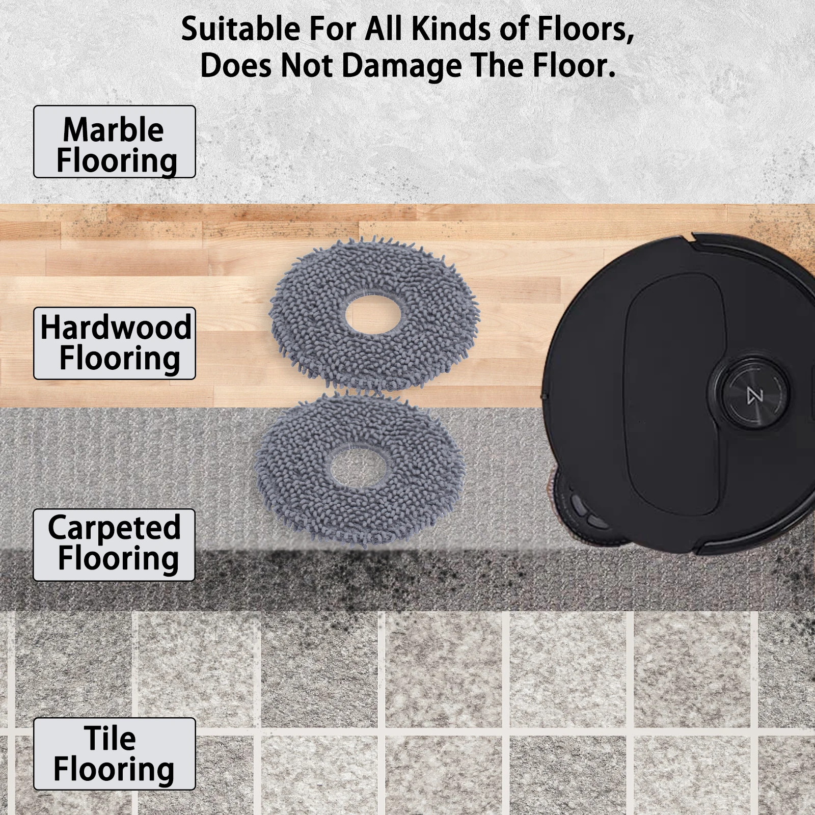 ملحقات Roborock الأصلية ممسحة قماش * 4 لـ QRevo/Qrevo S #5
