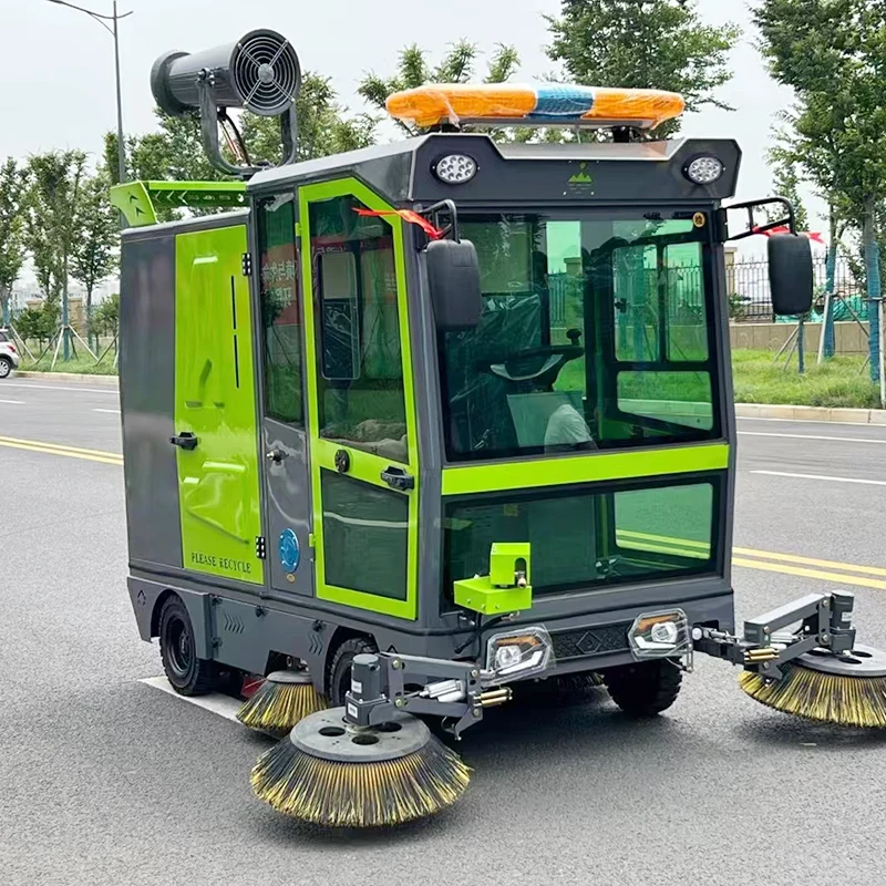Street Ride On Sweeper Industrial Road Cleaning Machine for City Street Parking Lot Dust Collection Customized