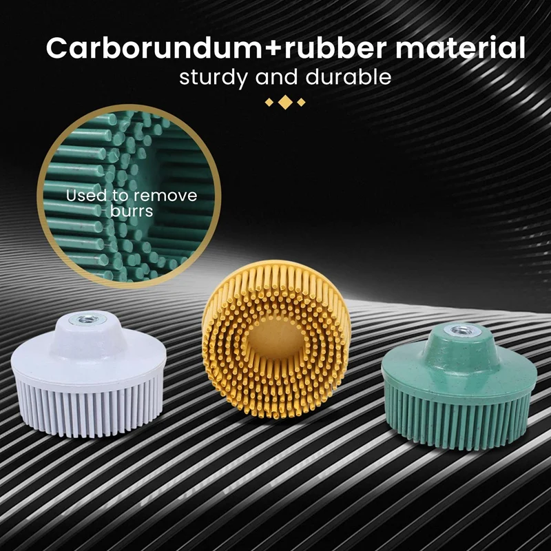3 قطع 2 بوصة فرشاة فرشاة قرص ذات شعيرات، فرشاة كاشطة مطاطية لتلميع عجلة الطحن لإزالة الصدأ