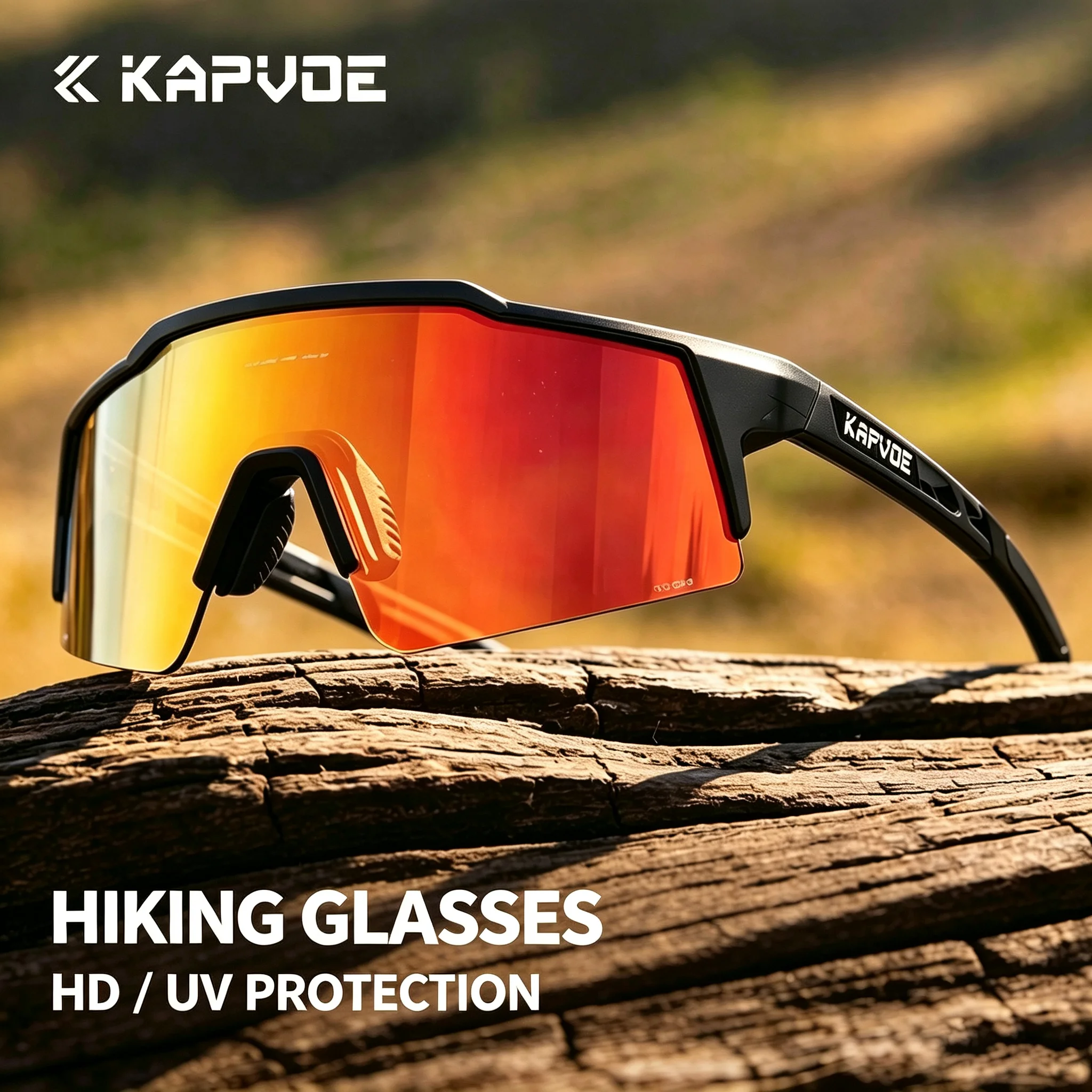 Kapvoe UV400 Photochrome Outdoor-Fahrradbrille Neue Mode für Männer und Frauen MTB-Brille Straßenfahrrad Wanderbrille Sport-Outdoor-Trail-Running Winddichte Schutzbrille Pickleball-Baseball-Brille