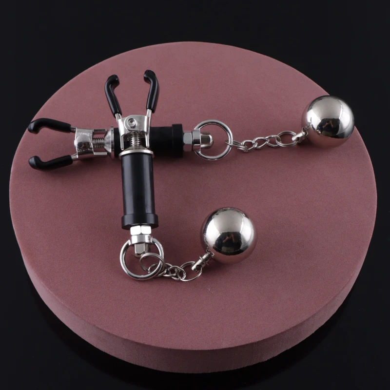 Female Nipple Masturbation Metal Nipple Clamp Slave Stimulator Heavy Nipple Clips Breast Bondage BDSM Sex Toy For Woman Sex shop