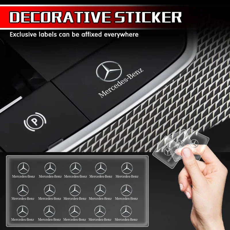 Car Sticker Central control Decals Emblem Badge For Mercedes Benz W203 W204 W205 W210 W211 W212 W221 W222 CLS CLA CLK SLK GLK