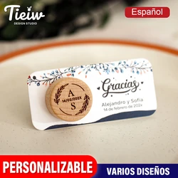 Personalized Cork Stopper with Thank You Card for Wedding Favors, Guest Details, Personalized Keepsakes for Weddings, Bridal Showers or Special Events