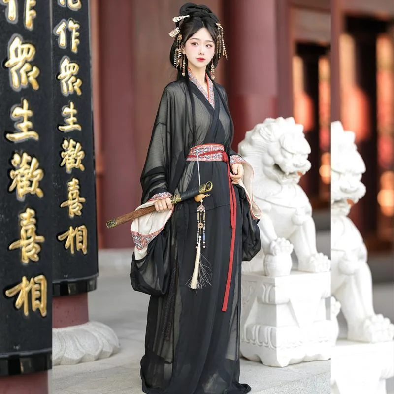 Mengyu Warring States Robe Ma Shan Chu Tomb Restoration Daily Straight Gown Adult Women's Han Chinese Clothing Tail Large Volume