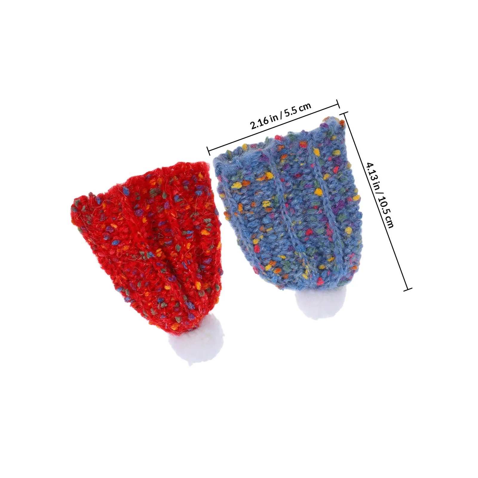 2 Peças de Mini Gorros de Tricô para Acessórios de Inverno Fofos, Toucas de Lã para Artesanato, Ornamento de Casa de Bonecas e Projetos DIY