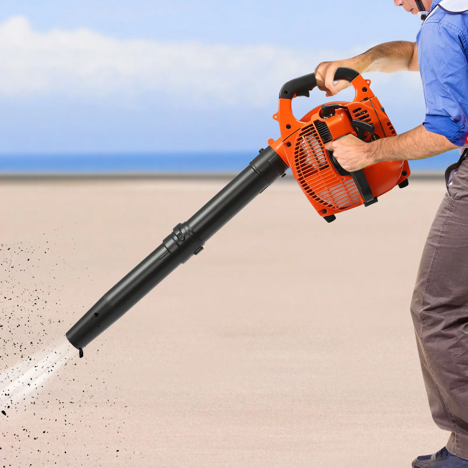 Imagem -02 - Heavy Duty Gás Handheld Leaf Blower Gasolina Blade Shredder Dois Tubos Coletando Bolsa 25.4cc Tempos