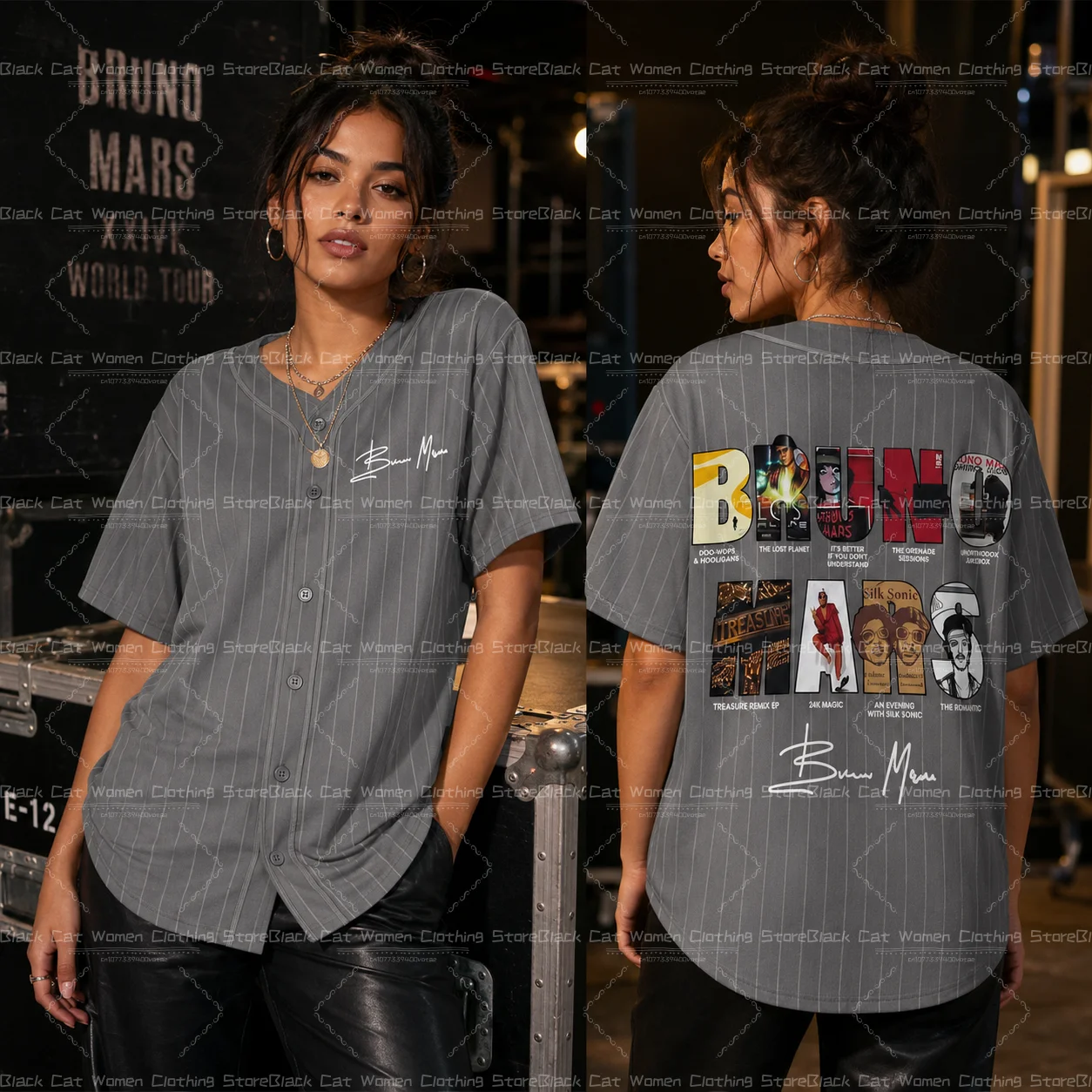 2026 Bruno Mars 24K Hooligans Baseball Jersey Men Women Unisex Short Sleeve Hip Hop Streetwear Tops for Fans Family Matching