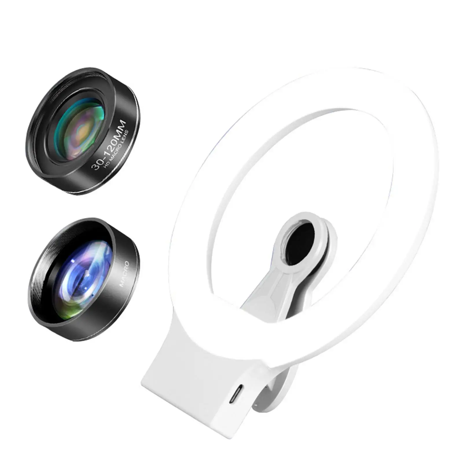 

Mobile Phone Fill light three-12cm micro Lens Circle Light Adjustable Brightness for Gardening