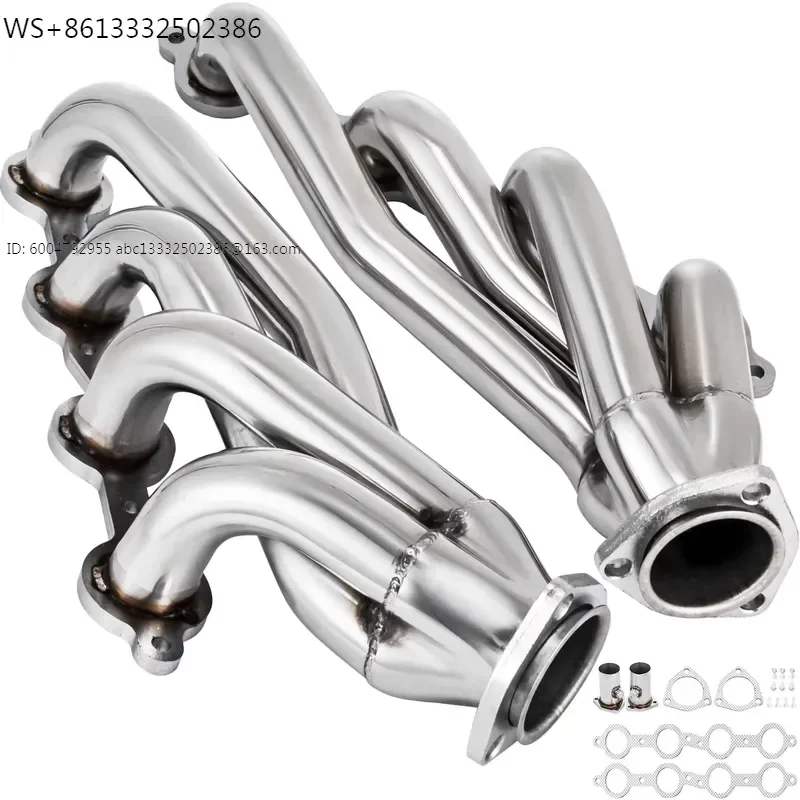 1pcs Long Tube Header Exhaust Manifold Set with Gasket for  Truck LS1 LS2 LS3 LS6 Exhaust Conversion