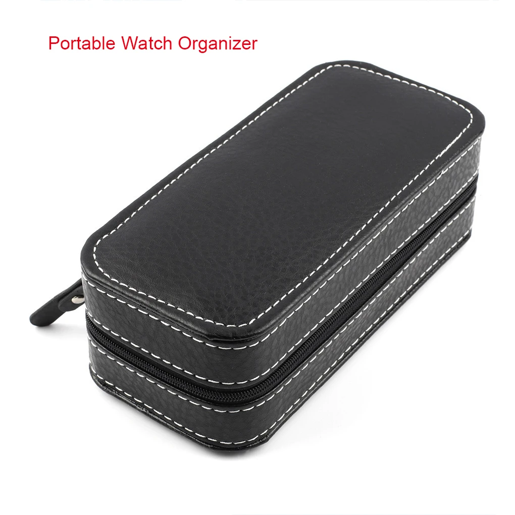 Watch Case Lightweight Portable Durable Storage Box Smooth Waterproof Dustproof Holder Accessory Home  4 Bit Brown