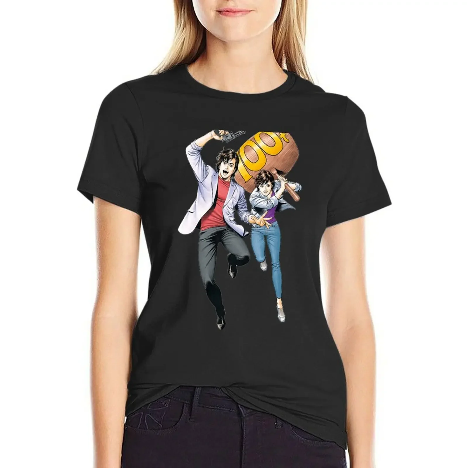 

New design city hunter for T-Shirt Female clothing tees tops black t shirts for Women