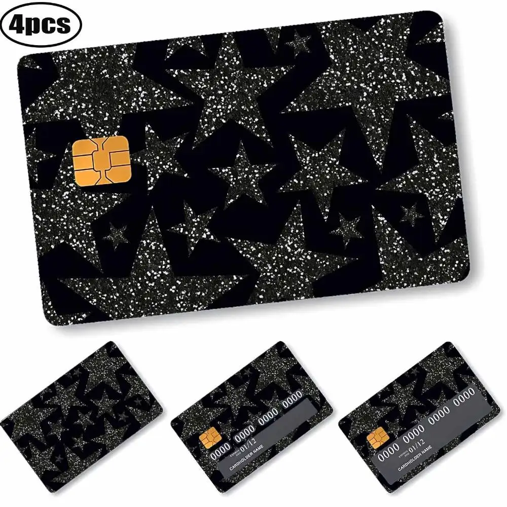 Dazzling Shimmering Starry Credit Card Skin Sticker Removable PVC Decal For Bank Debit Credit Transportation Key Keychain Decor