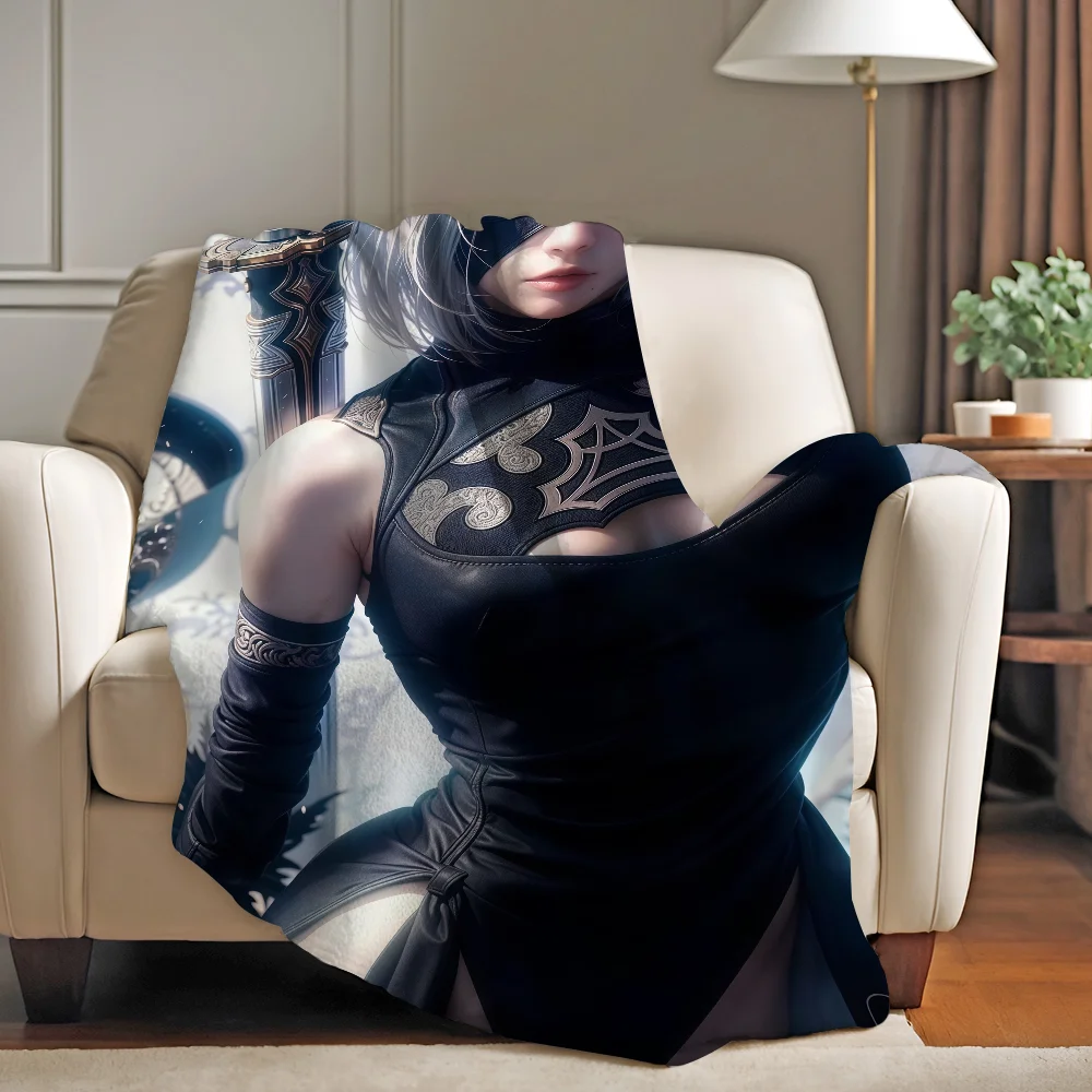 

Одеяло для игр N-nieR A-automata 2B, теплое и мягкое, подходит для спальни, гостиной, дивана-кровати, офиса, путешествий, кемпинга