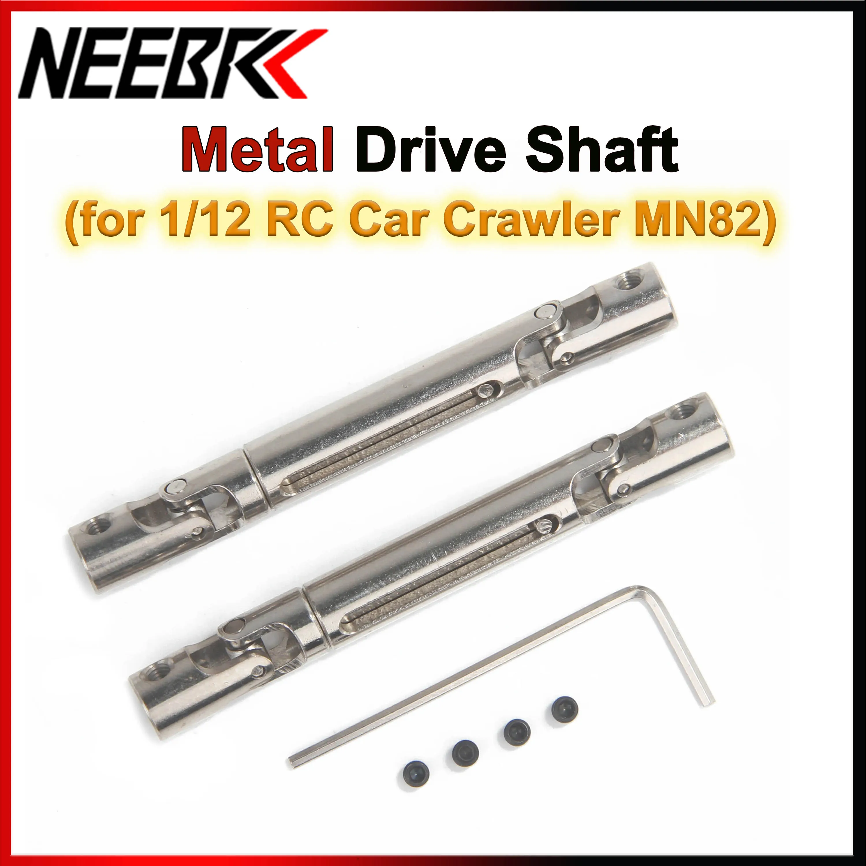Steel Drive Shaft CVD Driveshaft with Shaft Sleeve for MN-82 1/12 RC Car MN82 Crawler Cherokee Model Metal Upgrade Accessories