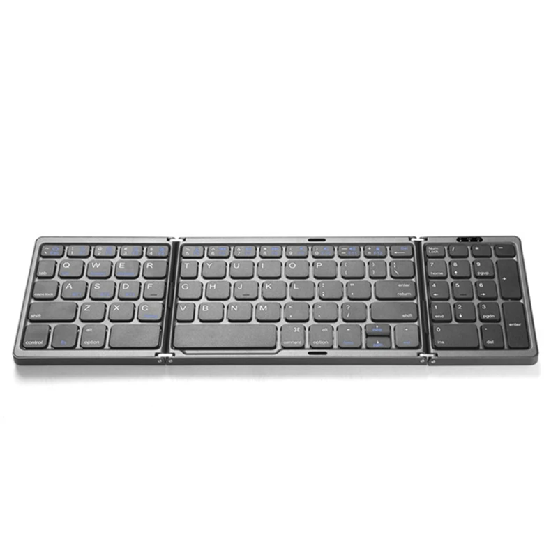 Foldable Wireless Bluetooth Keyboard Rechargeable Folding Keyboard for Mobile Tablet Notebook Office Mini Keyboard-ELEC