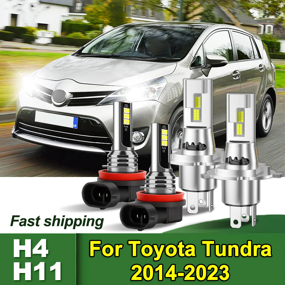 

For Toyota Tundra 2014-2023 H4 H11 Combo LED Headlight Hi/Low Beam Fog Light Bulbs 3570 CSP Chips Light Bulbs DC12-24V