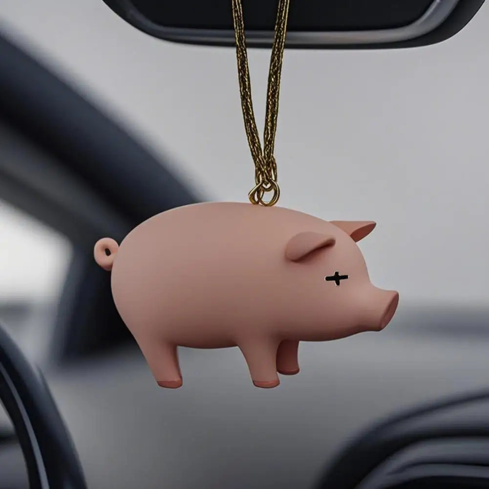 Visual Fatigue Eliminator Cute Pig Pendant Car Decoration Color-changing Roasted Suckling Pig Charm Funny Gypsum Discolored Auto