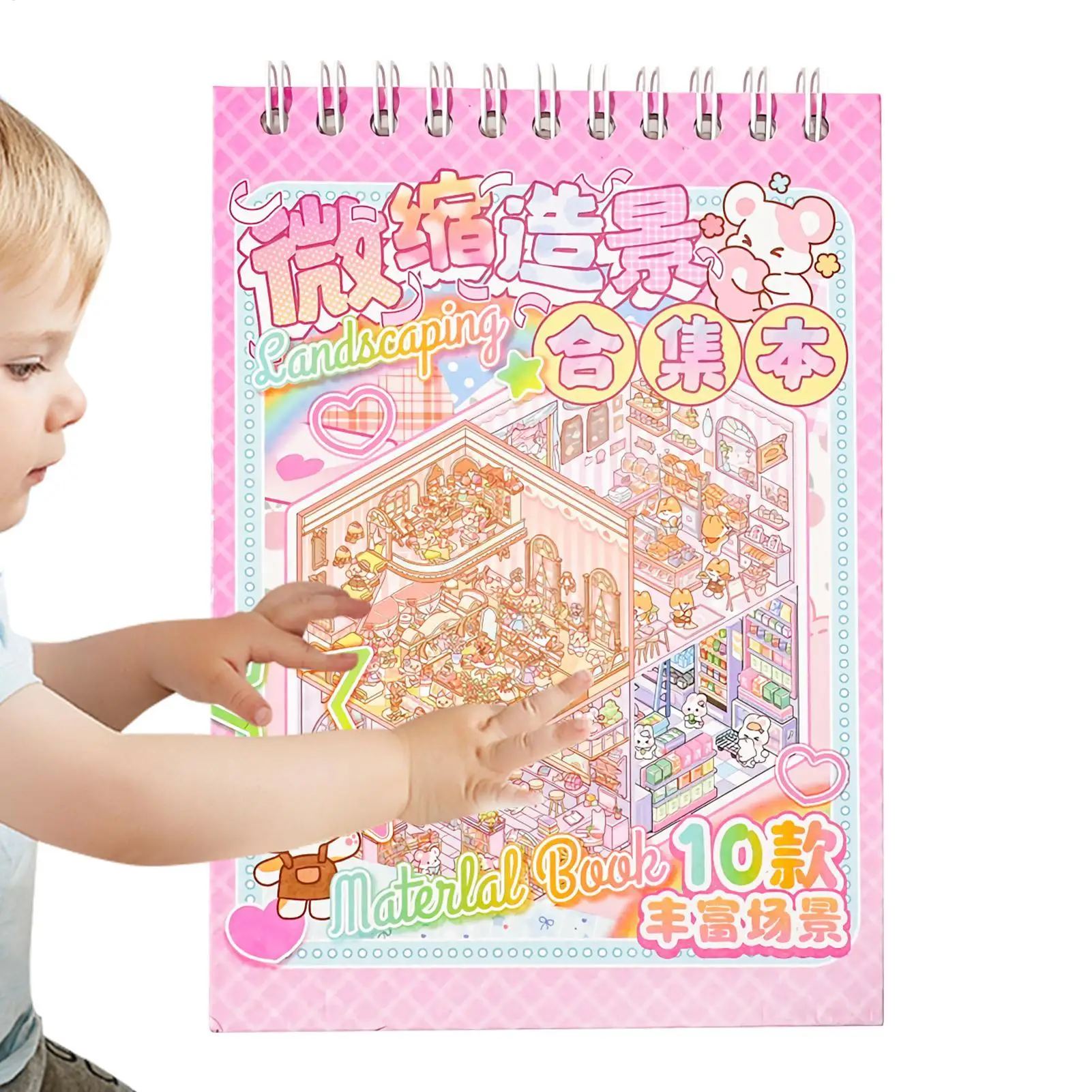 Landscape Sticker Scenes Cartoon Landscape Sticker Book Forest Village DIY 3D Sticker Scene Pocket Birthday Gift For Planner ﻿
