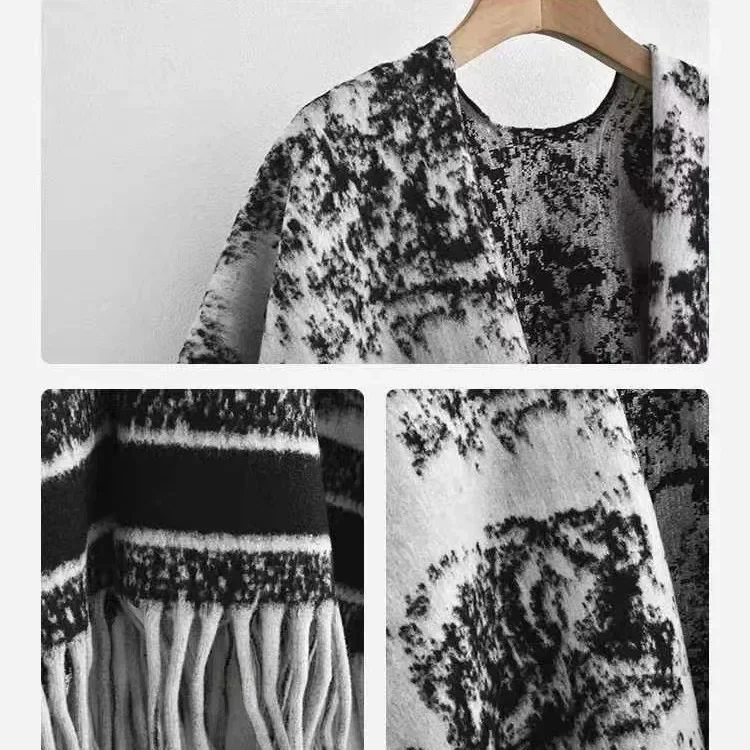 Écharpe chauffante à col doux, vêtements chauds, châle thermique, Style chinois, calligraphie imprimée, superposition à la mode, automne hiver 2025