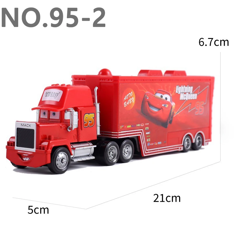 Pixar Cars Greg Candyman's Hauler Modellauto Anime-Figur Mack Container Trucks Semi-Hauler Dinoco Racing Spielzeug Kindergeschenke – Detail 2
