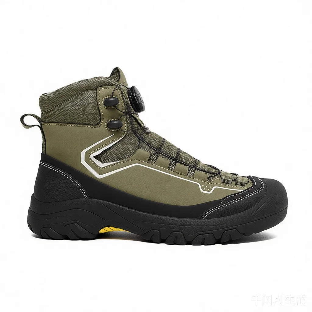 Trendy High Top Rotary Buckle Shoes Men Work Hiking Luxury Urban Leather Tactical Sneaker Outdoor Trekking Sports Size 45 46