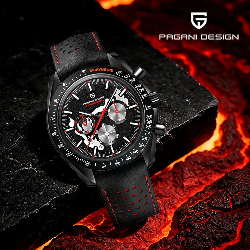 2026Pagani Design Men's Chronograph Fashion Trend Men's Quartz Watches VK63 Sports Waterproof Men's Watch sapphire Leather Strap