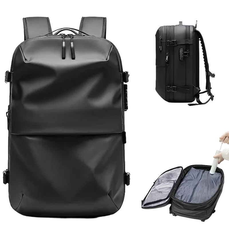 Cross-border men's backpack, multifunctional business and travel backpack, one-button vacuum compression backpack