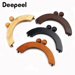 Deepeel-Asa de madera para bolso, cierre de billetera, marco de monedero, soportes de costura para manualidades, asas, cierre de beso, Accesorio para hacer bolsos, 1 unidad