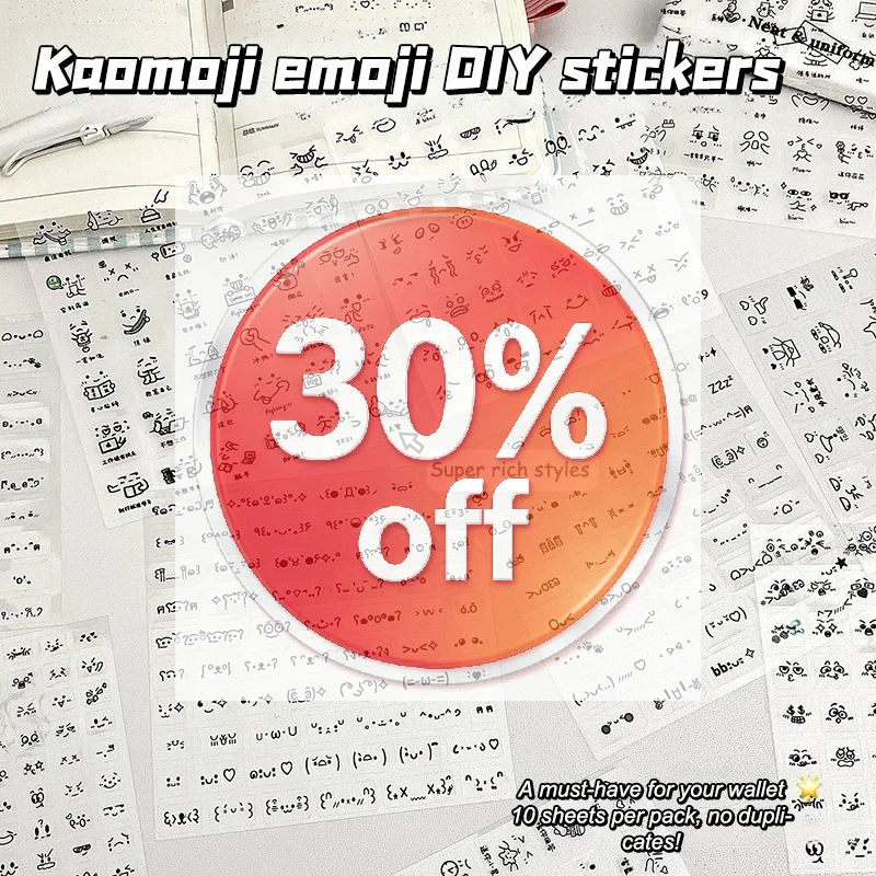 10pcs Steve Random Cute PET Transparent Emoticon Stickers Journal Decorative Stickers