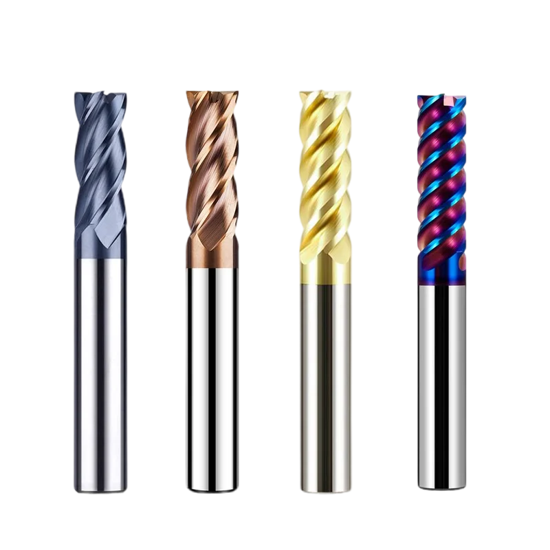 Azzkor 4F Solid Carbide Endmill CNC Milling Cutter Router Bits For Metal Square Flat Face End Mill  HRC 45/55/65/70