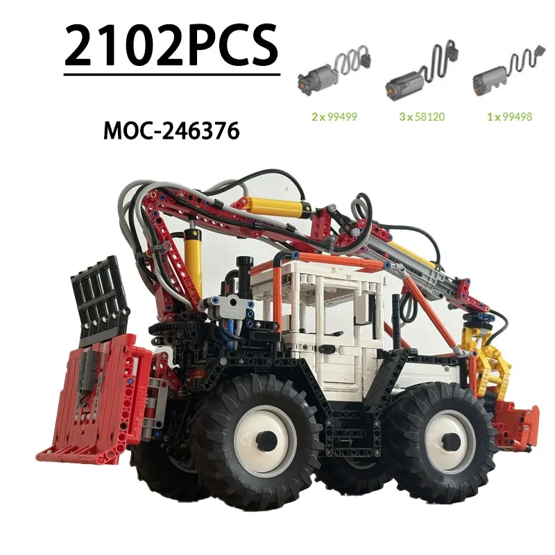 

MOC-246376 Building Block Agricultural Crane Tractor Model Ornament 2102 Pieces Children’s Birthday Christmas New Year Toy Gift