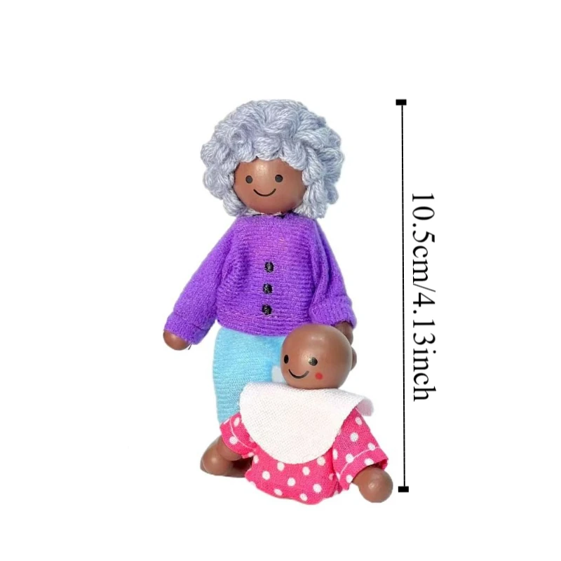 8 قطعة/المجموعة محاكاة الأثاث الخشبي شخصيات مصغرة رواية القصص شخصيات الأسرة الخشبية الصغيرة المشتركة #6